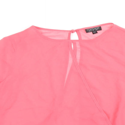 Womens UK Size 8 Topshop Pink Basic Blouse