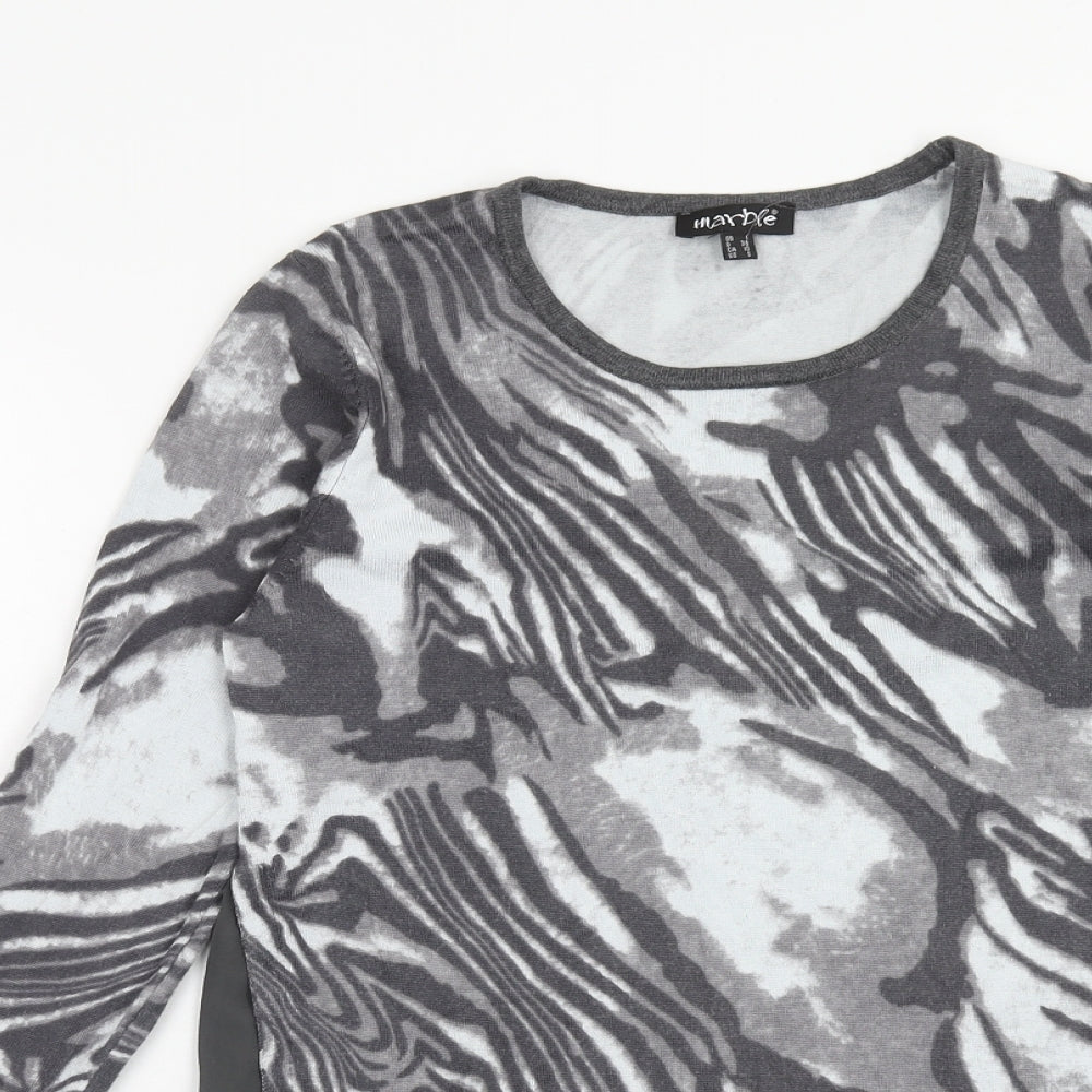 Womens UK Size 10 Marble Grey Pullover Jumper
