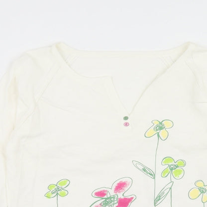 Apange Womens Ivory V-Neck Viscose Pullover Jumper Size M