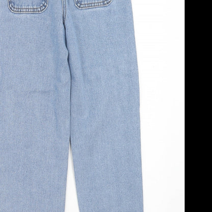 Matalan Girls Blue Cotton Straight Jeans Size 9 Months Regular Button
