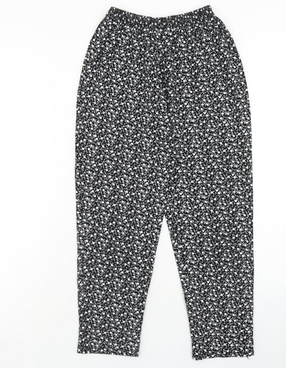 Womens UK Size S Preworn Regular Fit  Black Trousers