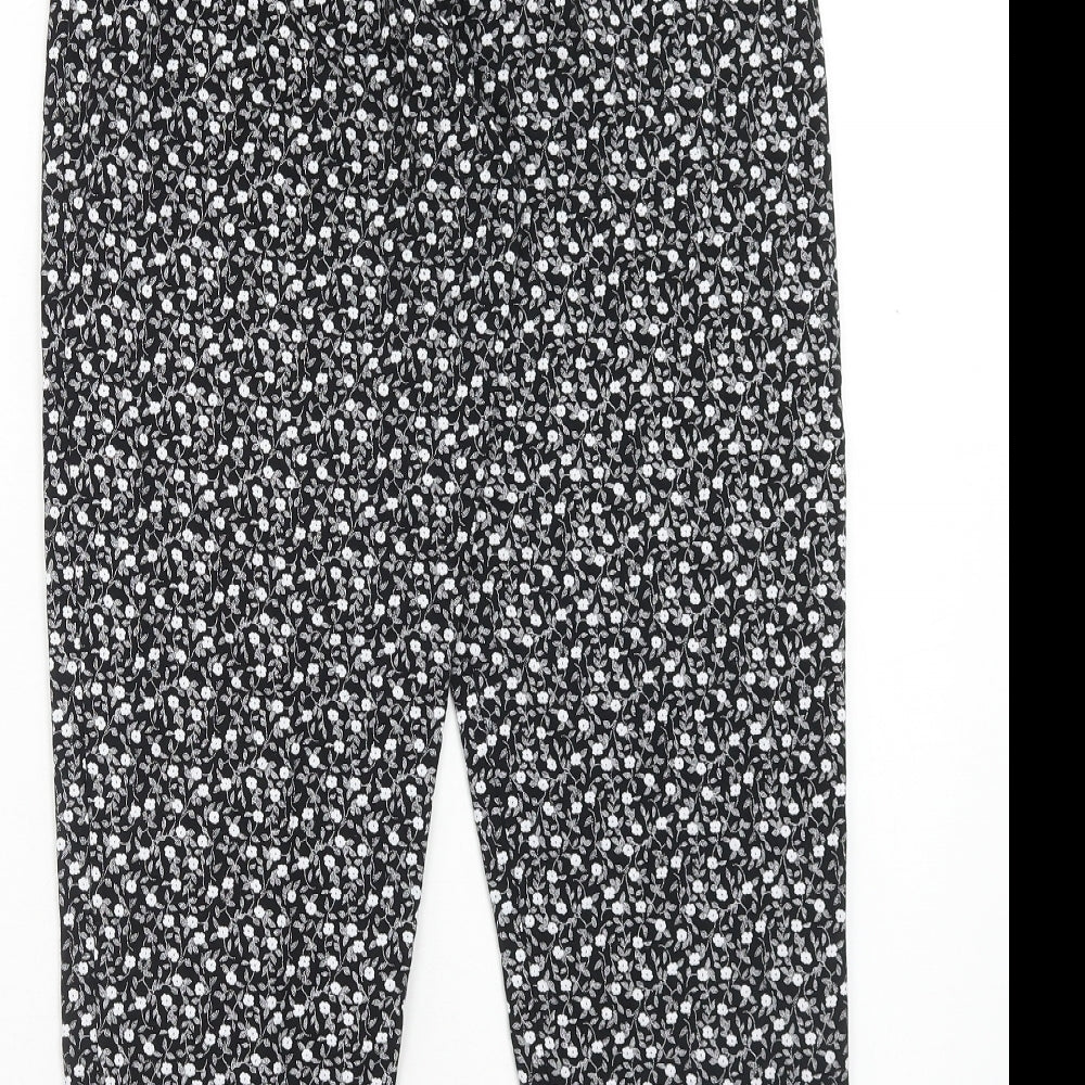 Womens UK Size S Preworn Regular Fit  Black Trousers