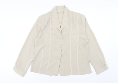 Womens UK Size 18 Michael Gold Beige Basic Button-Up