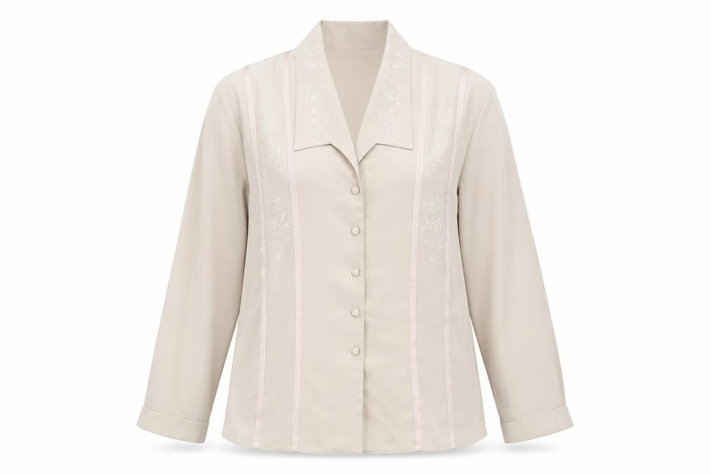Womens UK Size 18 Michael Gold Beige Basic Button-Up