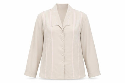 Womens UK Size 18 Michael Gold Beige Basic Button-Up
