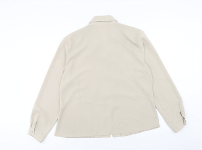 Womens UK Size 18 Michael Gold Beige Basic Button-Up
