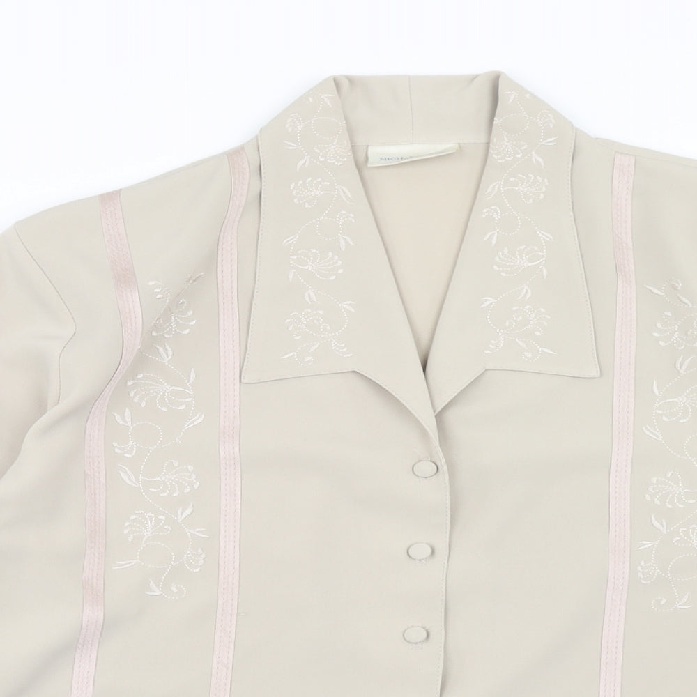 Womens UK Size 18 Michael Gold Beige Basic Button-Up