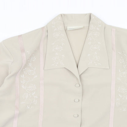 Womens UK Size 18 Michael Gold Beige Basic Button-Up