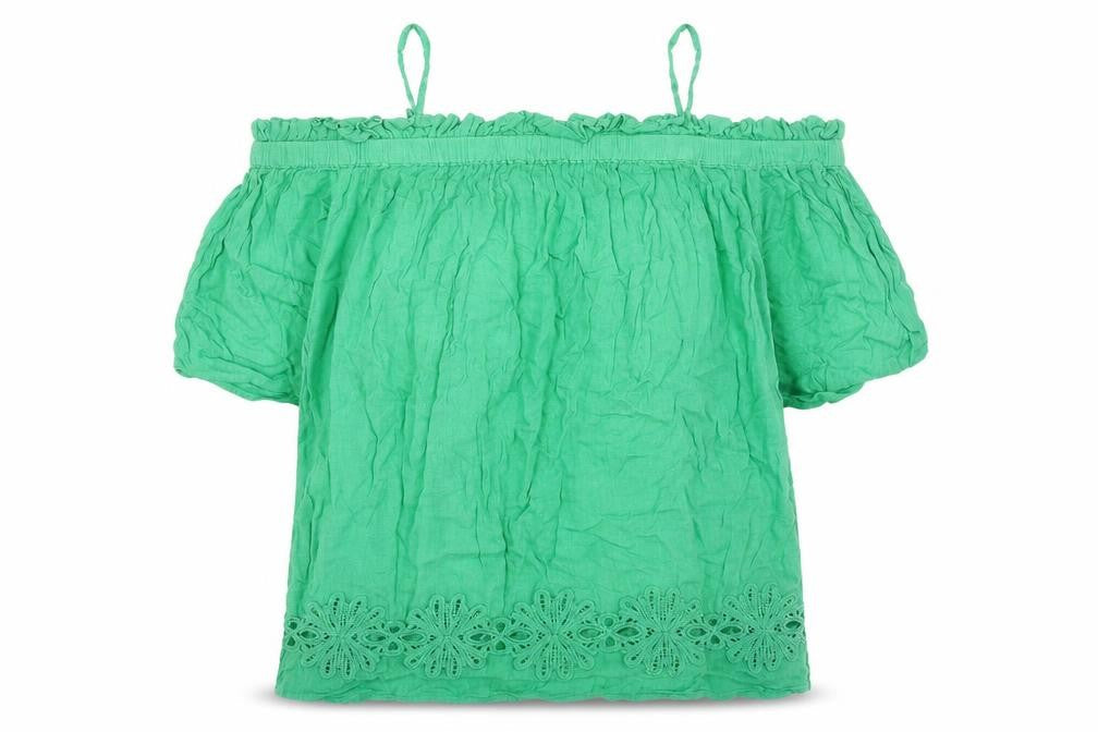 Womens UK Size 10 River Island Green Basic Blouse
