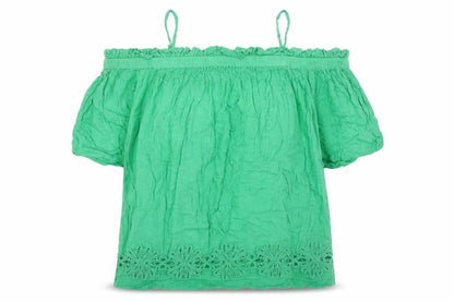 Womens UK Size 10 River Island Green Basic Blouse