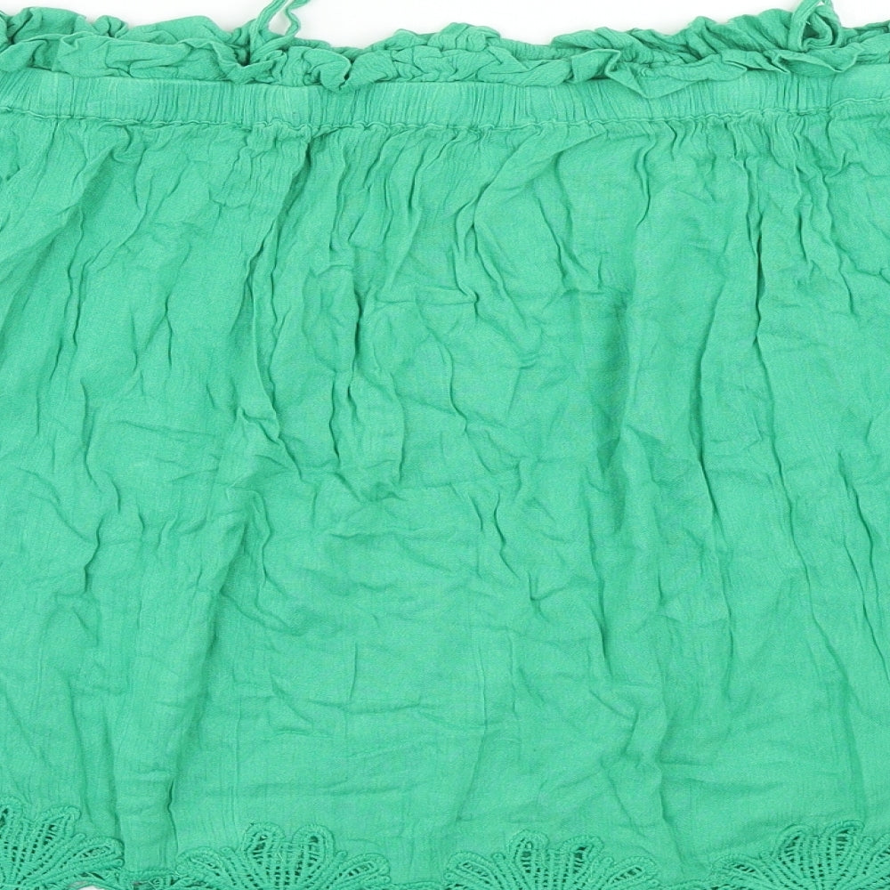 Womens UK Size 10 River Island Green Basic Blouse
