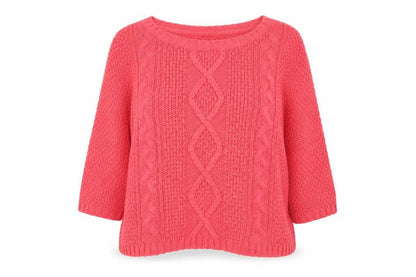 Womens UK Size 16 Papaya Pink Pullover Jumper