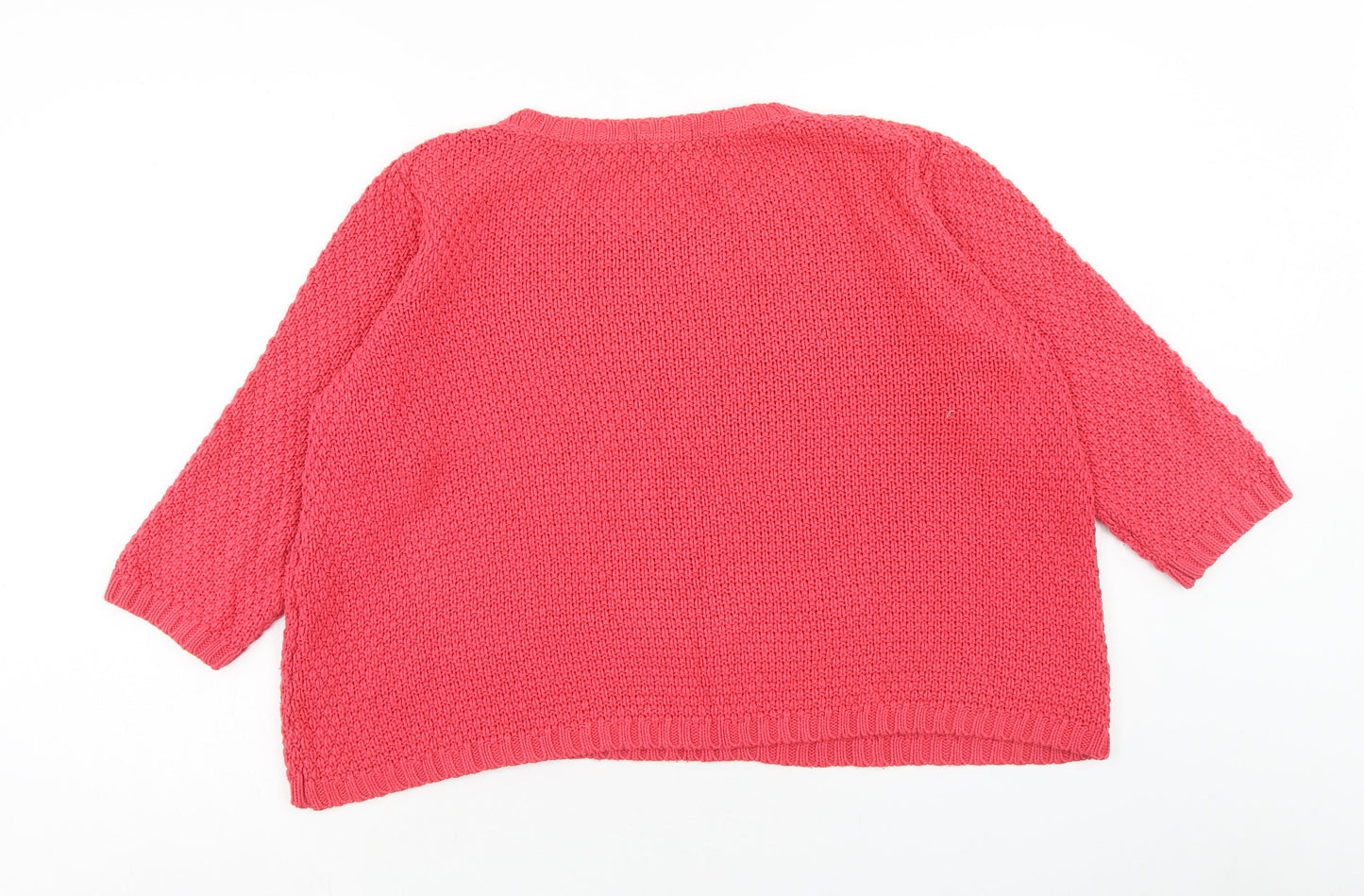 Womens UK Size 16 Papaya Pink Pullover Jumper