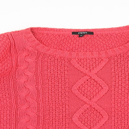 Womens UK Size 16 Papaya Pink Pullover Jumper