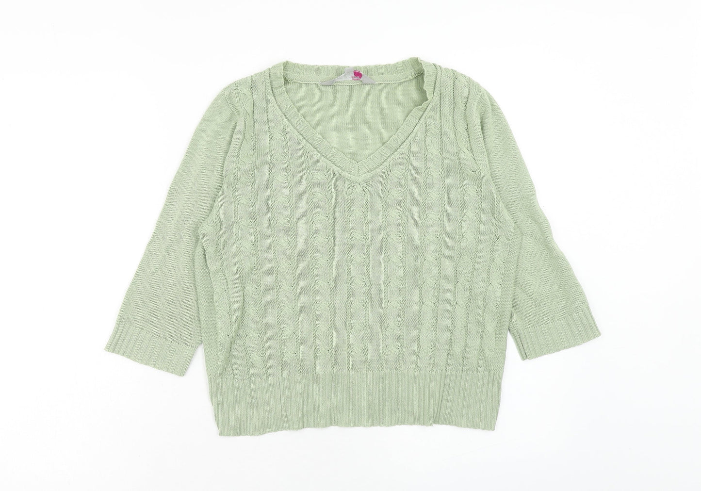 Womens UK Size L Key West Green Pullover Jumper