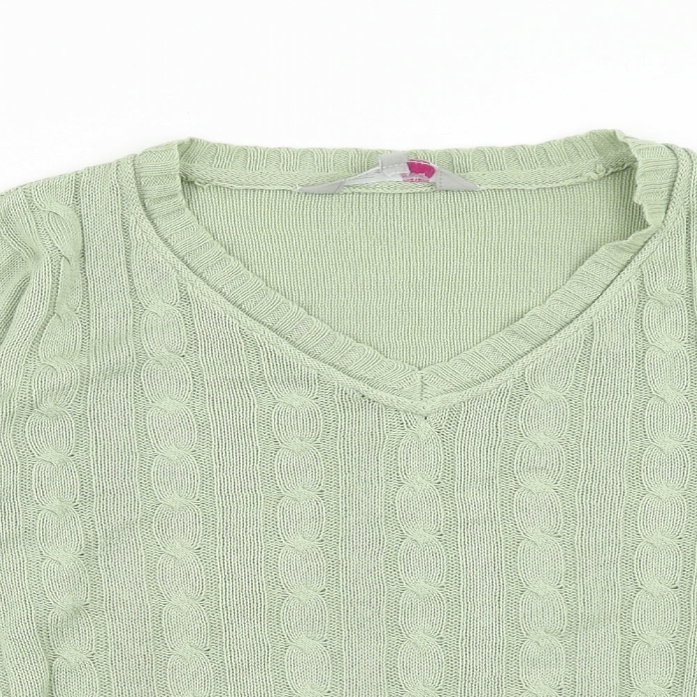 Womens UK Size L Key West Green Pullover Jumper