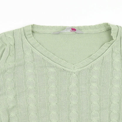 Womens UK Size L Key West Green Pullover Jumper