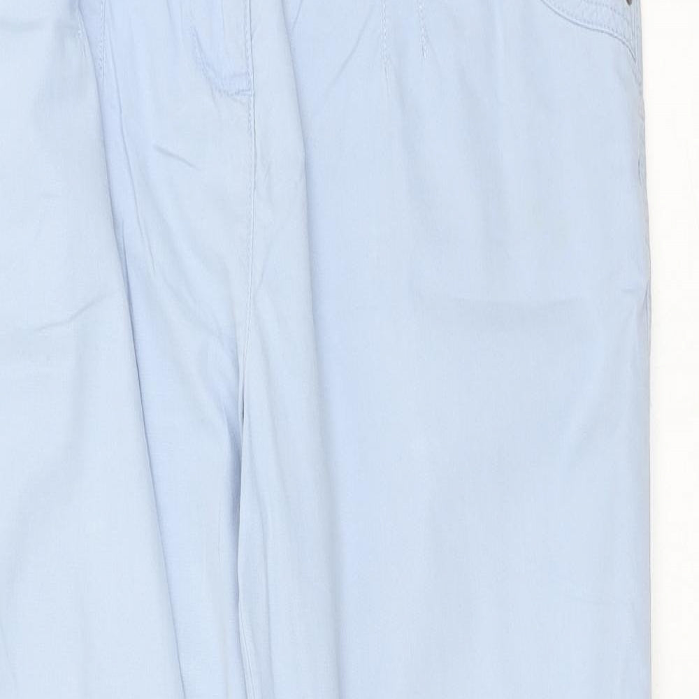 Authentic Womens Blue Cotton Trousers Size 34 in Regular Zip