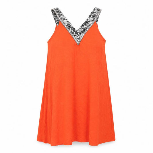 Womens UK Size M Papaya Orange Basic Tank