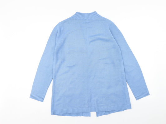 Damart Womens Blue V-Neck Acrylic Cardigan Jumper Size 10 - Size 10-12