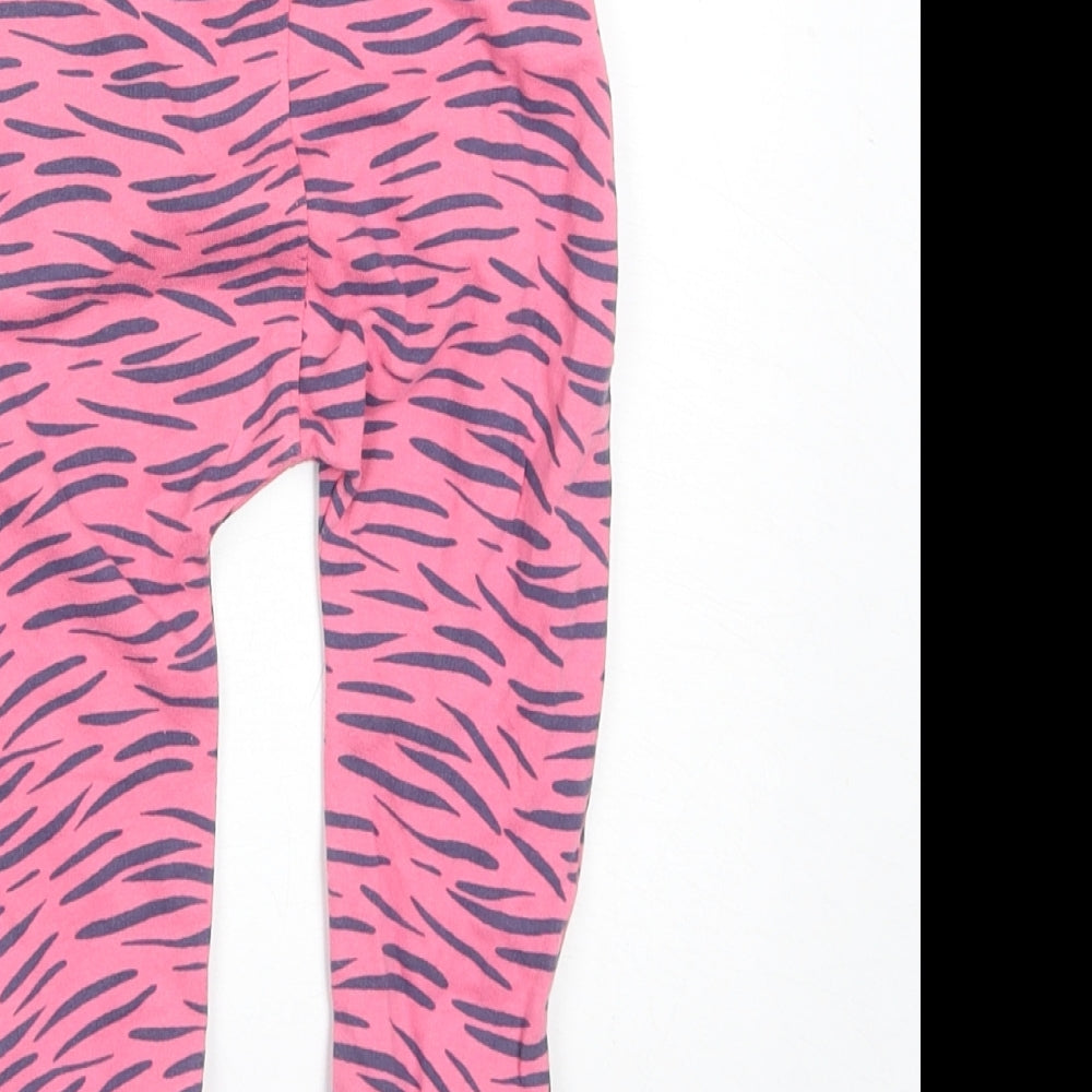 Mothercare Girls Pink Geometric Cotton Jogger Trousers Size 9-12 Months Pullover