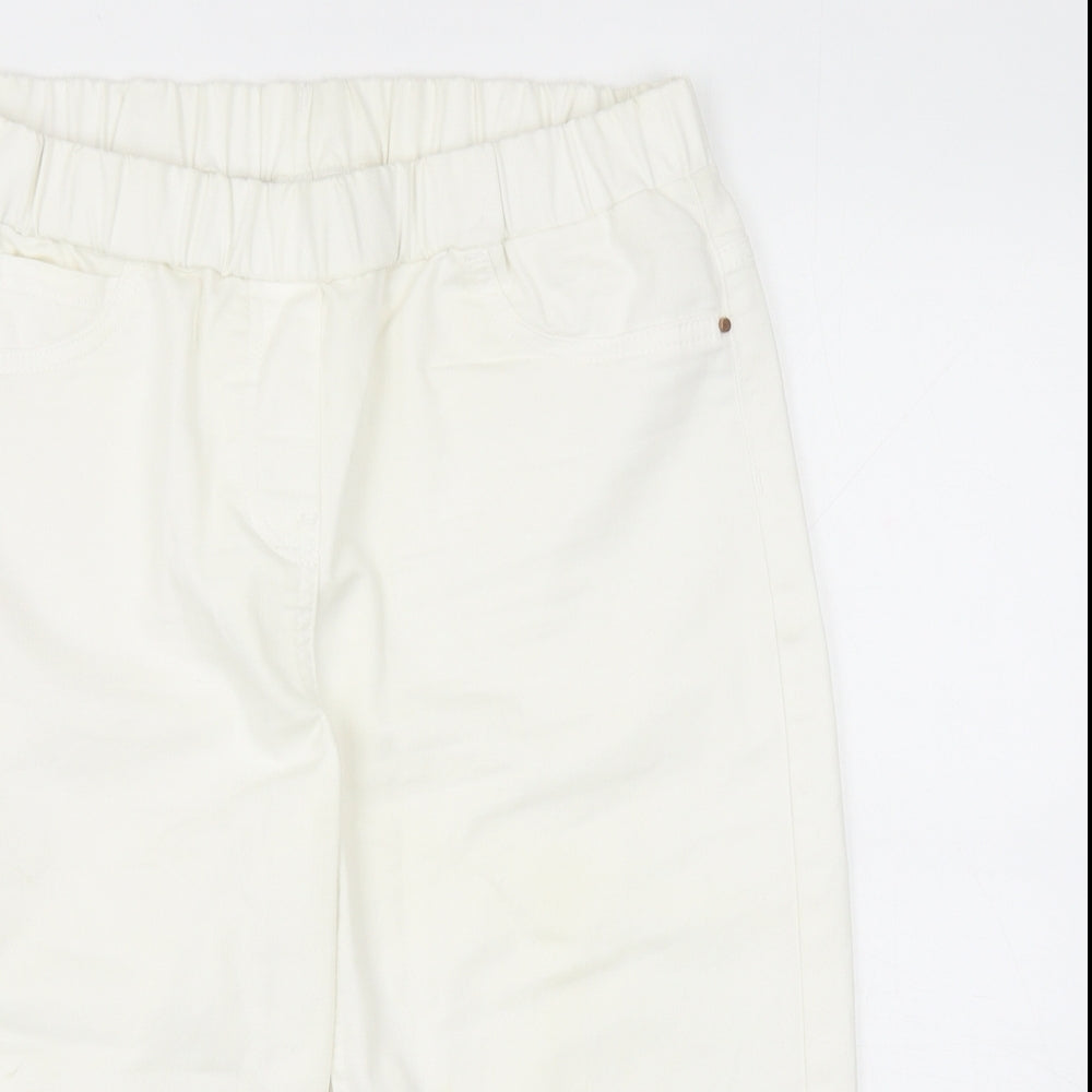 George Womens White Cotton Capri Jeans Size 12 Regular