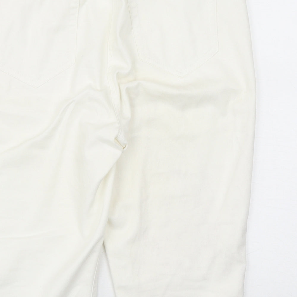 George Womens White Cotton Capri Jeans Size 12 Regular