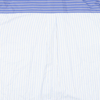 Primark Womens Blue Striped Polyester Basic Button-Up Size L Collared