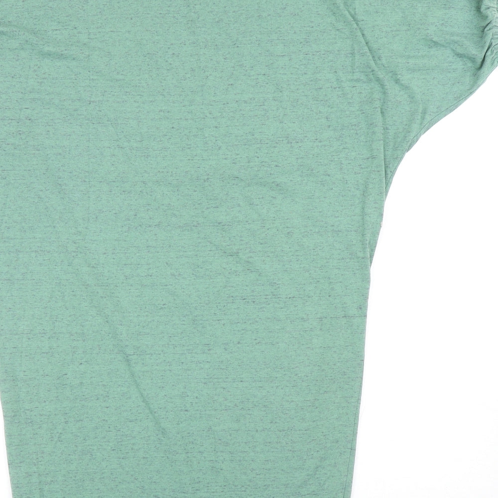 By Insomnia Womens Green Cotton T-Shirt Dress Size S Round Neck Pullover -