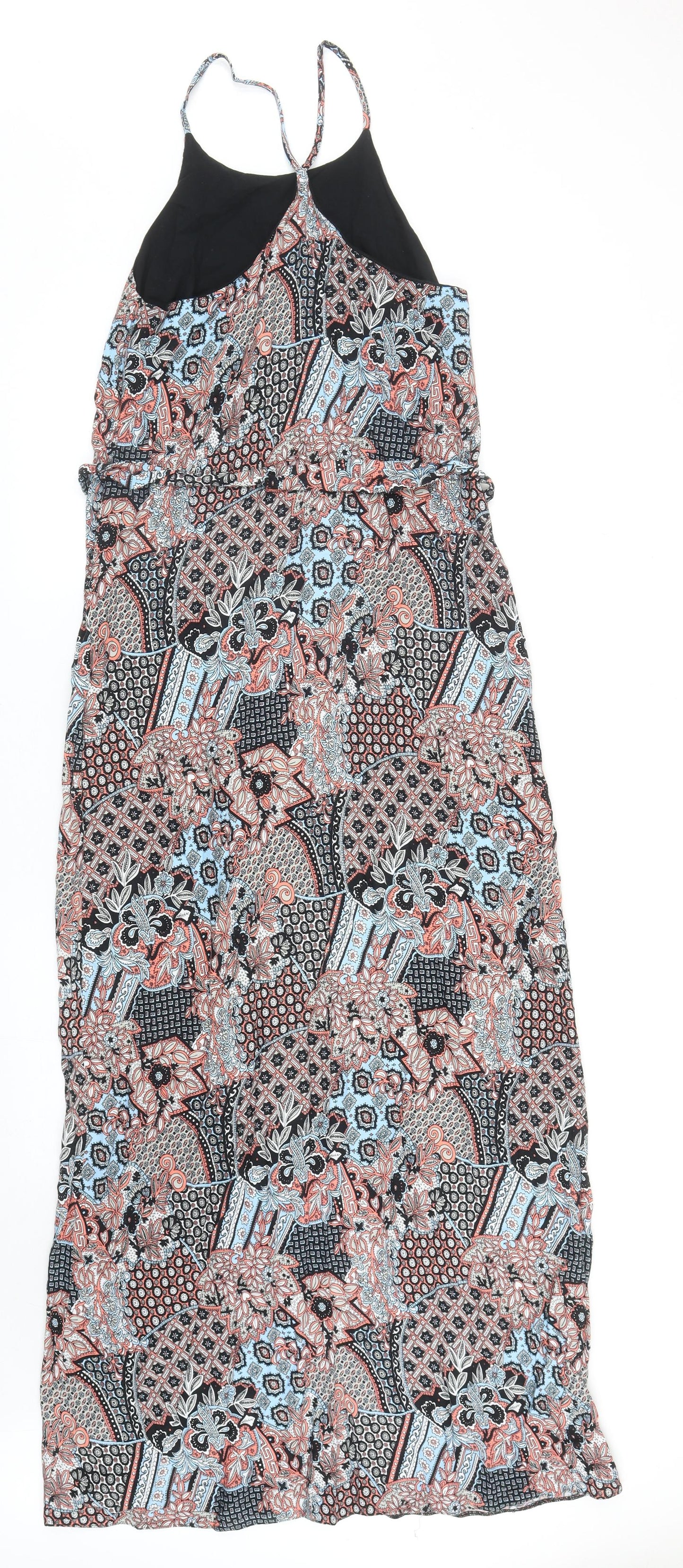 Dorothy Perkins Womens Multicoloured Geometric Polyester Maxi Size 8 Scoop Neck Pullover