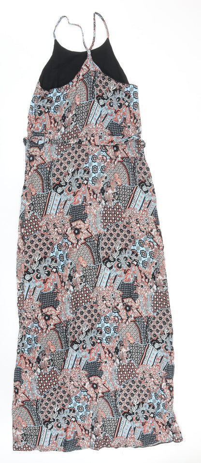 Dorothy Perkins Womens Multicoloured Geometric Polyester Maxi Size 8 Scoop Neck Pullover