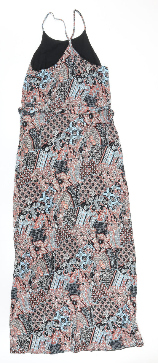 Dorothy Perkins Womens Multicoloured Geometric Polyester Maxi Size 8 Scoop Neck Pullover