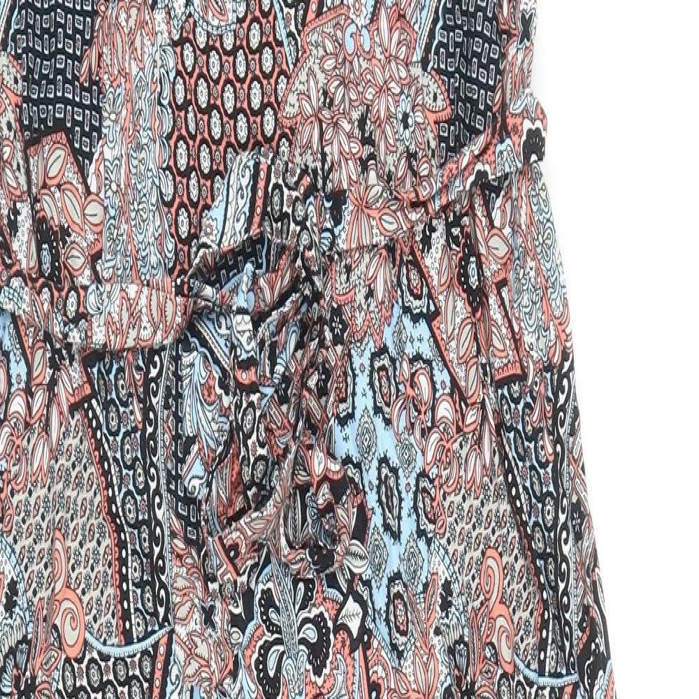 Dorothy Perkins Womens Multicoloured Geometric Polyester Maxi Size 8 Scoop Neck Pullover