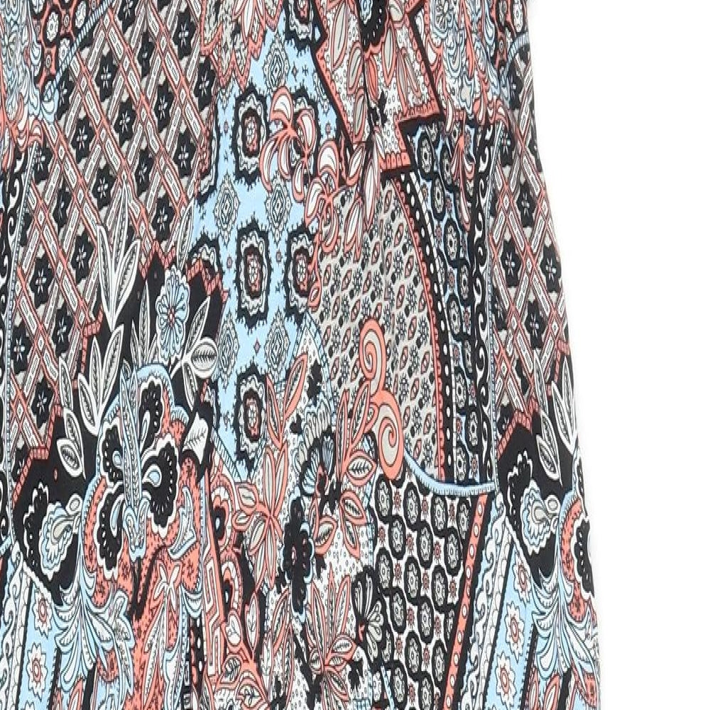 Dorothy Perkins Womens Multicoloured Geometric Polyester Maxi Size 8 Scoop Neck Pullover