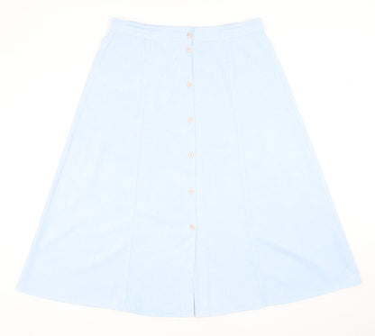 Miss Sukkimani Womens Blue Polyester Swing Skirt Size 16 Button