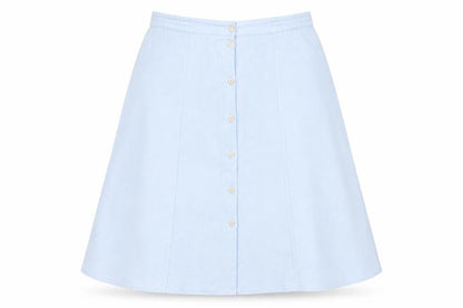 Miss Sukkimani Womens Blue Polyester Swing Skirt Size 16 Button