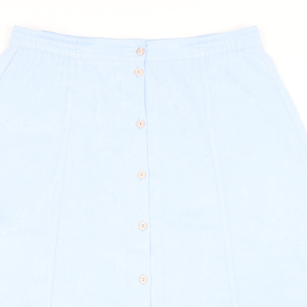 Miss Sukkimani Womens Blue Polyester Swing Skirt Size 16 Button
