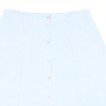 Miss Sukkimani Womens Blue Polyester Swing Skirt Size 16 Button