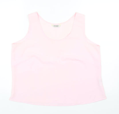 Womens UK Size 16 Fosby Pink Basic Tank