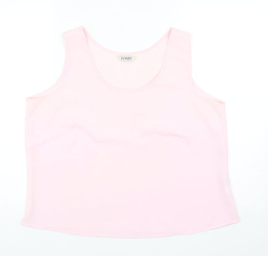 Womens UK Size 16 Fosby Pink Basic Tank