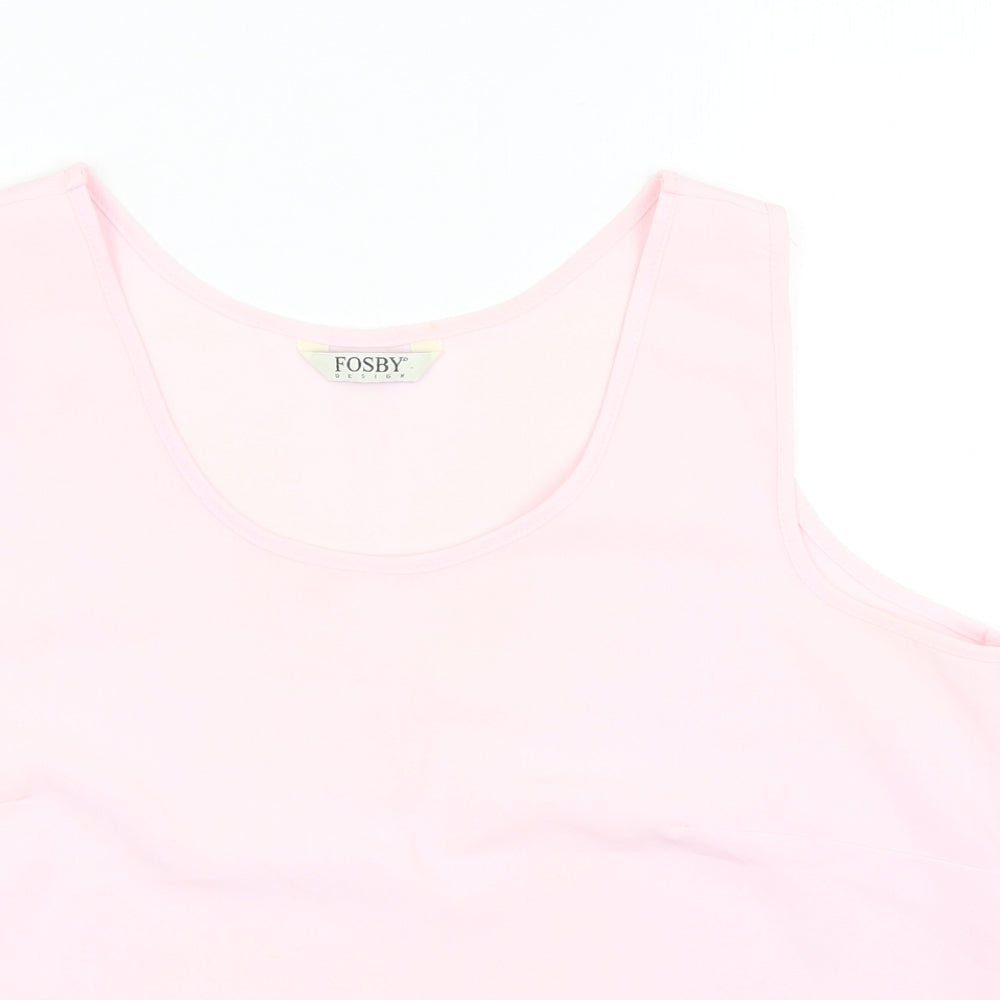Womens UK Size 16 Fosby Pink Basic Tank