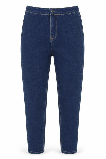 Womens UK Size 8 Preworn Regular Fit Skinny Blue Jeans