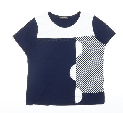 Womens UK Size M Just Elegance Blue Basic T-Shirt