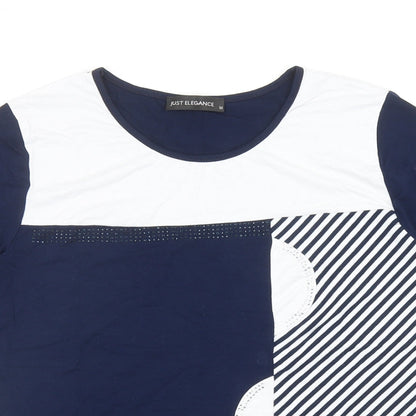 Womens UK Size M Just Elegance Blue Basic T-Shirt