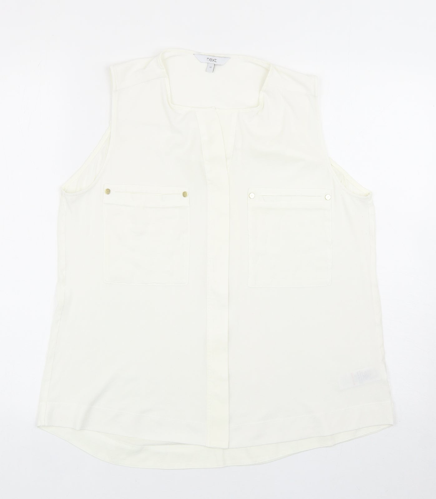 Womens UK Size 12 NEXT Ivory Basic Blouse