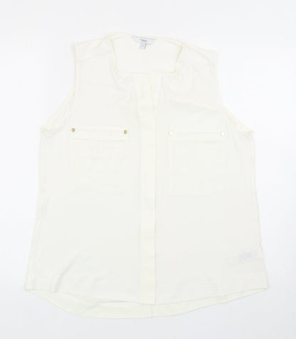 Womens UK Size 12 NEXT Ivory Basic Blouse