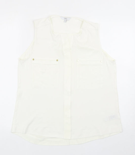 Womens UK Size 12 NEXT Ivory Basic Blouse