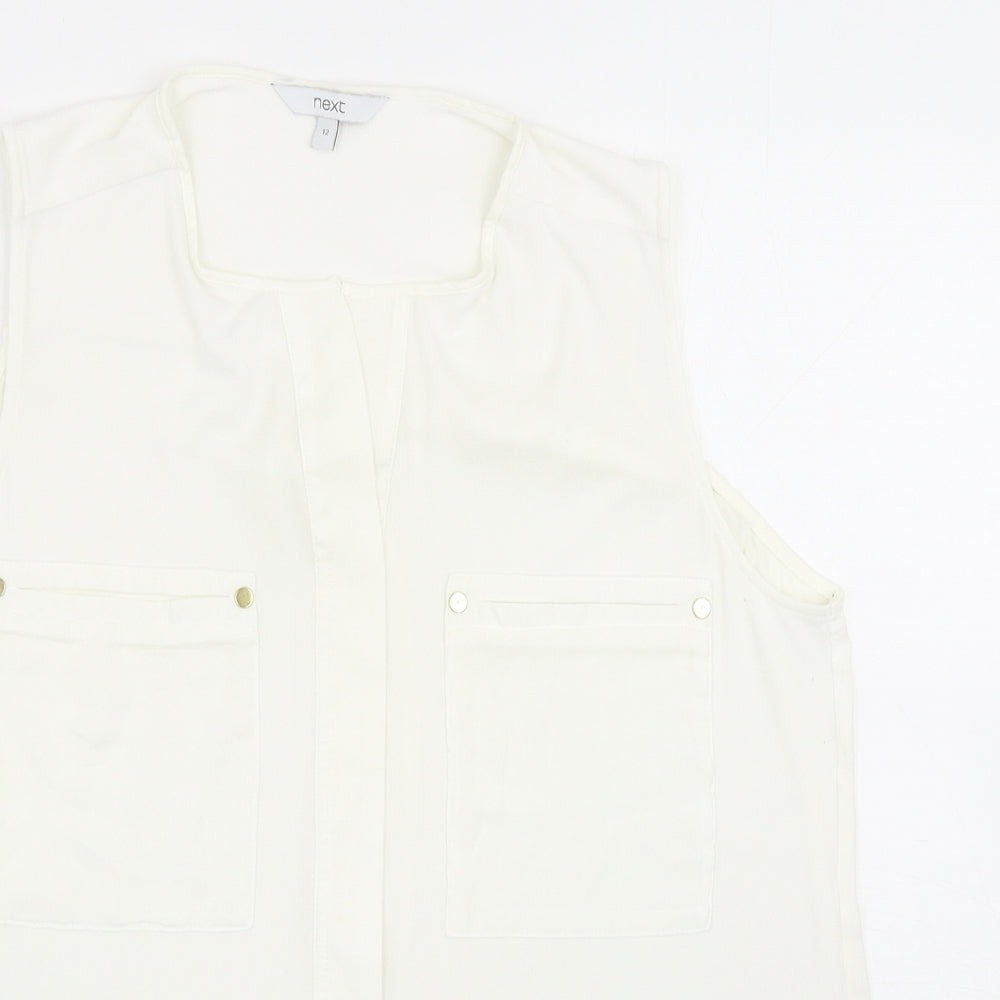 Womens UK Size 12 NEXT Ivory Basic Blouse