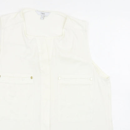 Womens UK Size 12 NEXT Ivory Basic Blouse