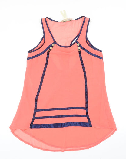 Little Misstress Womens Pink Polyester Basic Tank Size 10 Scoop Neck
